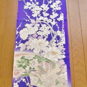 ◆琳花◆ 正絹はぎれ 紫ぼかし 花々 振袖 35×169 古布 着物はぎれ クッション タペストリー インテリア スヌード パッチワークにの画像2