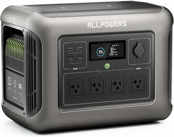 ALLPOWERS R1500 ポータブル電源 1152Wh大容量 AC出力(1800W 瞬間最大3000W)