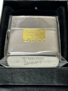 zippo 底面斜体 ロゴ ゴールド加工品 筆記体 シルバー 年代物 1987年製 silver MANUFAC TURING 希少刻印 デットストック ケース 保証書 