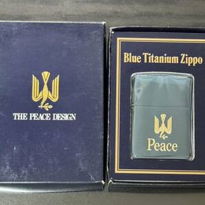 zippo Peace Blue Titanium 限定品 ピース ブルーチタン 1995年製 年代物 ゴールド刻印 デットストック 専用ケース 保証書