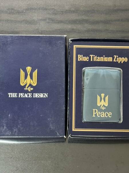 zippo Peace Blue Titanium 限定品 ピース ブルーチタン 1995年製 年代物 ゴールド刻印 デットストック 専用ケース 保証書 