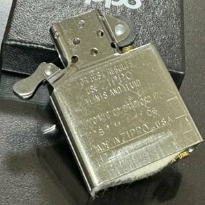 zippo アーマー 筆記体 両面ストライプ刻印 Heavy Wall Armor Case 2006年製 silver シルバー デットストック ケース 保証書の画像9