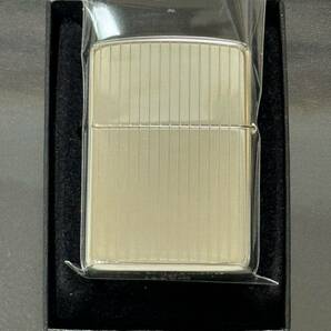 zippo アーマー 筆記体 両面ストライプ刻印 Heavy Wall Armor Case 2006年製 silver シルバー デットストック ケース 保証書の画像4