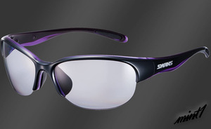 [ reflection light . control clear . field of vision .] sports sunglasses Swanz lady's for women polarizing lens made in Japan case attaching black × purple 