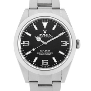 ロレックス エクスプローラーI 前期型 ブラックアウト 214270 ブラック ランダム番 中古 メンズ 腕時計