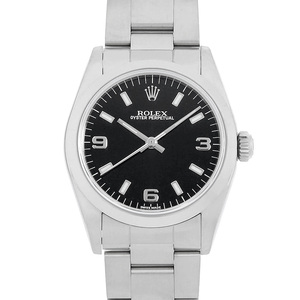 ロレックス オイスターパーペチュアル　 77080 ブラック 369ホワイトバー A番 中古 ボーイズ(ユニセックス) 腕時計