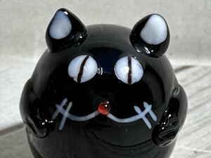 Art hand Auction ★Miniature glasswork★Marufuku cat [black], Handmade items, interior, miscellaneous goods, ornament, object