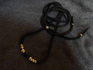*SML gold coating beads leather cord ( Goro's . gold on gold wheel Fujiwara hirosi