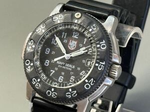 1円〜◆LUMINOX ルミノックス NAVY SEALS ネイビーシールズ SERIES 3100 黒文字盤 クォーツ メンズ腕時計 稼働品