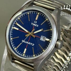 1円〜◆TIMEX 1854 タイメックス QUARTZ クォーツ T2N404 ブルー文字盤 メンズ腕時計 稼働品の画像1
