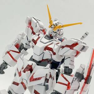 機動戦士ガンダムUC HG 1/144 ユニコーンガンダム デストロイモード 墨入れ完成品