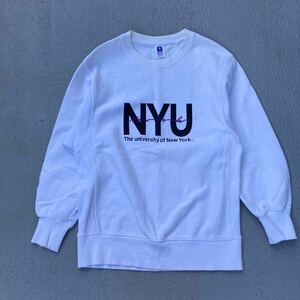  American Casual тренировочный футболка колледж Logo боковой ребра NYU б/у одежда 