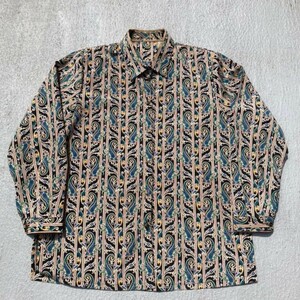 90s vintage 長袖シャツ　総柄　ペイズリー　レトロ　古着　シャツ