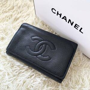 ☆CHANEL☆シャネル キーケース キャビアスキン ココマーク ブラック