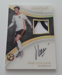 2017 PANINI IMMACULATE COLLECTION SOCCER GAYA PATCH AUTOGRAPH CARD /14 VALENCIA SPAIN ガヤ バレンシア スペイン サッカー サイン