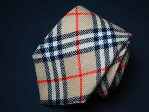 【BURBERRY バーバリー】A2739 WOOL SILK ITALY ノバ チェック ENGLAND 英国製 ブランド ネクタイ 良品 古着 高級