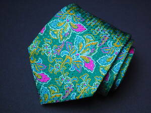  beautiful goods [GIVENCHY Givenchy ]A2965 green group Italy made in Italy SILK brand necktie old clothes superior article 