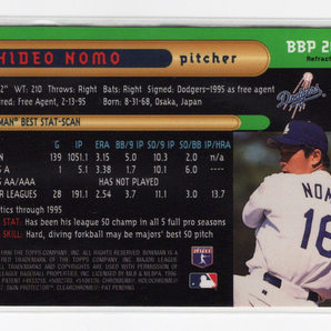 レア！【野茂英雄 ／ Hideo Nomo】1996 Bowman's Best Previews - REFRACTOR リフラクター #BBP-26 ★ Los Angeles Dodgers ドジャースの画像2