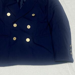 高級 Yves saint Laurent イヴサンローラン ダブルジャケット 紺ブレ 金ボタン ネイビー 毛 wool 100% の画像4