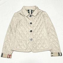 【高級】BURBERRY バーバリーロンドン キルティングジャケット アウター ベージュ 中綿 ノバチェック デザイン◎ イングランド製 希少_画像1