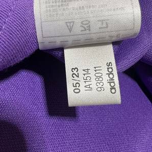 希少 adidas × Stella McCartney アディダス ステラマッカートニー Tシャツ 半袖 パープル 紫 袖ロゴ 裾ロゴ 綿 コットン XLの画像10