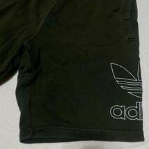 古着 adidas アディダス ハーフパンツ スウェットパンツ グリーン デカロゴ コットン 綿 M_画像3