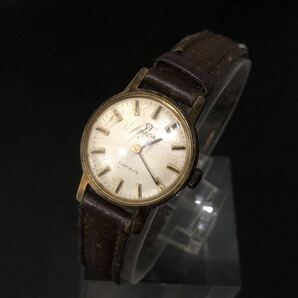 (C032825)OMEGA GENEVE 511346 cal.485 腕時計 手巻き 稼働品 レディース レザー ブラウン ジュネーブ オメガ SWISS の画像1