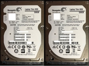 ◆送料無料◆2.5インチHDD【SEAGATE ST500LT012】 500GB 2本 計1TB