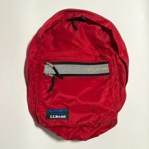 L.L.Bean * nylon rucksack backpack Day Pack red man and woman use Kids mountain climbing Old Vintage L e ruby n#SBA60