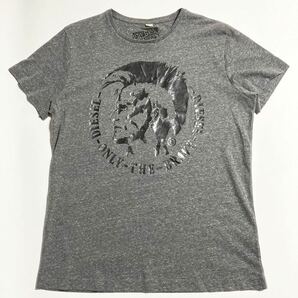 DIESEL ☆ プリント Tシャツ 霜降り グレー スリム L 春夏 ストリート アメカジ バイカー 人気 古着 ディーゼル インダストリー■SAP196の画像1