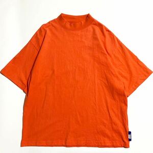 NEW WAVE STREET CULTURE ☆ モックネック オーバー シルエット Tシャツ オレンジ L 春夏 ニューウェーブ ストリート カルチャー■SAP188