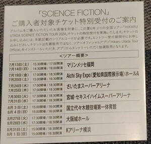 宇多田ヒカル SCIENCE FICTION ベストアルバム　シリアルコードのみ