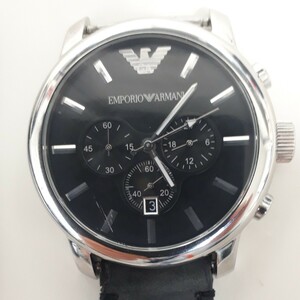 エンポリオアルマーニ　メンズ腕時計AR-0431 稼働品　 クロノグラフ　ブラック文字盤　ベルト外れ　　リューズ含まず4.5センチ