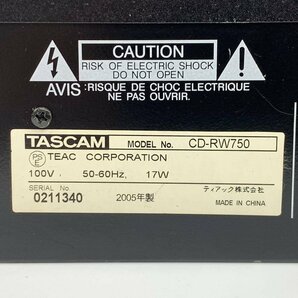 TASCAM タスカム CD-RW750 業務用CDレコーダー◆簡易検査品【TB】の画像7