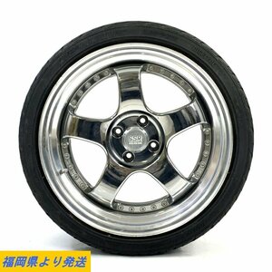 【１本】SSR PROFESSOR 17x7.5+18B LO 4H100 SSRプロセッサー アルミホイール/タイヤ付き 1本のみ○ジャンク品【福岡】