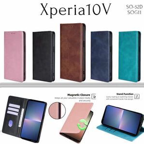 Xperia 10V レザー手帳型ケース　SO-52D/SOG11