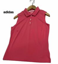 adidas★アディダス★（M）CLIMALITE ノースリーブ ポロシャツ/美品_画像1