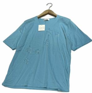 FAVO-L★日本製（LL）花火？刺繍 半袖 Tシャツ カットソー/水色系 未使用
