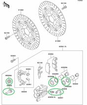 【送料無料】カワサキ純正ゼファー400 フロントキャリパー ピストンシール ダストシール スライドピンブーツ ブリーダーボルト ブレーキ_画像2