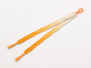 正絹平織り羽織紐(オレンジぼかし)