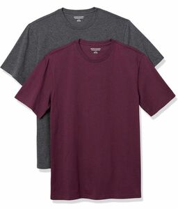 Amazon Essentials2枚組 Tシャツ クルーネック スリムフィット Tシャツ 半袖