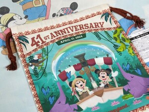 巾着 41周年 ディズニーランド ジャングルクルーズ ミッキー ミニー TDL