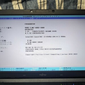 Fujitsu LIFEBOOK A579/BX 第8世代CPU i3-8145U/HDD320GB/15インチ/BIOS確認済みの画像2