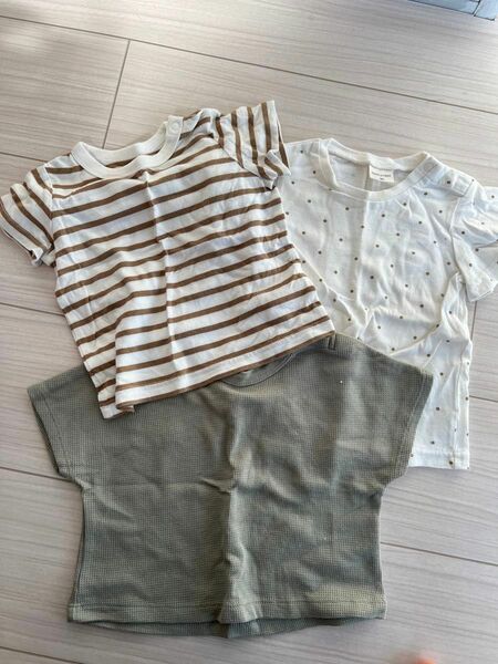 Tシャツ ボーダー 半袖 無地 半袖Tシャツ ベビー キッズ 子供服 ベビー服 トップス 60cm 70cm 80cm 女の子 男