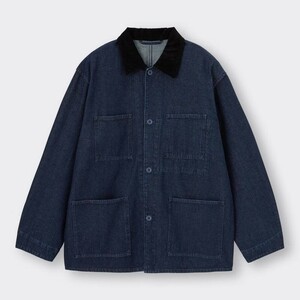 【即決】新品タグ付き GU カバーオールジャケット ネイビー(濃紺) サイズ XL