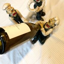 ボトルホルダー　コックさん　フィギュア 3体セット　　コック人形ワインホルダー　オーバーオール/おじさん　ビンテージ_画像6