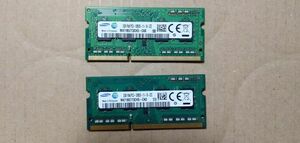 【 中古 】No.１７５　ノートPC用メモリー　SAMSUNG　製　DDR３　PC３ー１２８００s　２GB　x　２枚