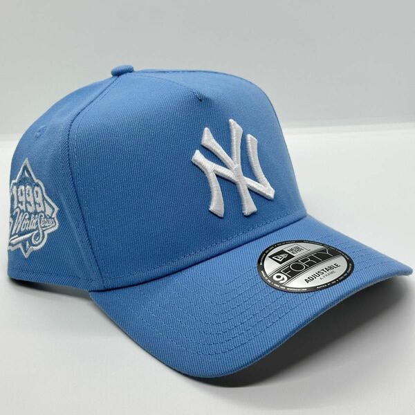 【海外限定モデル】 NEWERA 9FORTY Yankees ヤンキース キャップ アクアブルー ニューエラ ①