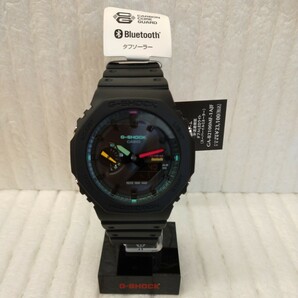 G-SHOCK Multi Fluorescent color 蛍光色デザイン ソーラー Bluetooth アナデジ 反転液晶 ブラック メンズ 腕時計GA-B2100MF-1AJF新品の画像5