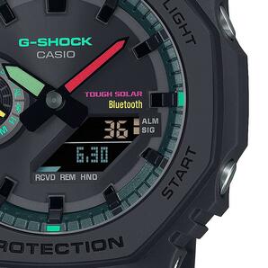 G-SHOCK Multi Fluorescent color 蛍光色デザイン ソーラー Bluetooth アナデジ 反転液晶 ブラック メンズ 腕時計GA-B2100MF-1AJF新品の画像4